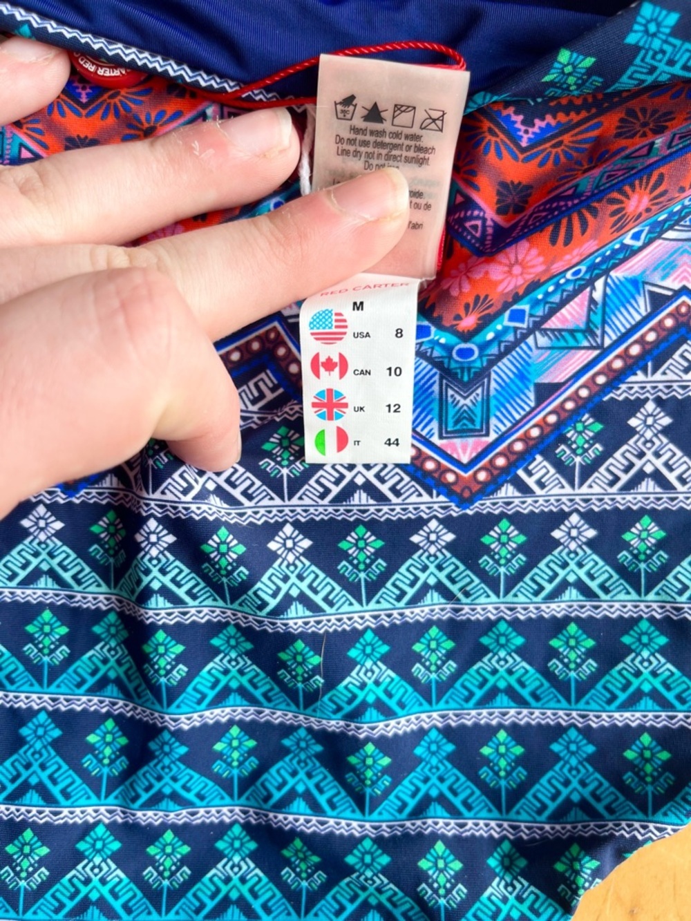 Red Carter NEW Wrap Colorful Aztec Print (Top & Bottom) Bikini Set Size Medium - Picture 6 of 7